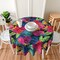 Mexico Round Tablecloth 60 Inch Washable Reusable Decoration Table Cover for Kitchen Party (Leaf)